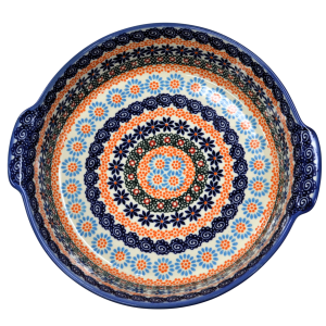 Półmisek ceramiczny okrągły z uszami (A525 D77)      
