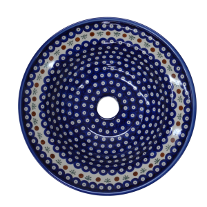 Umywalka ceramiczna Bolesławiec 38 cm (A529 D24)  